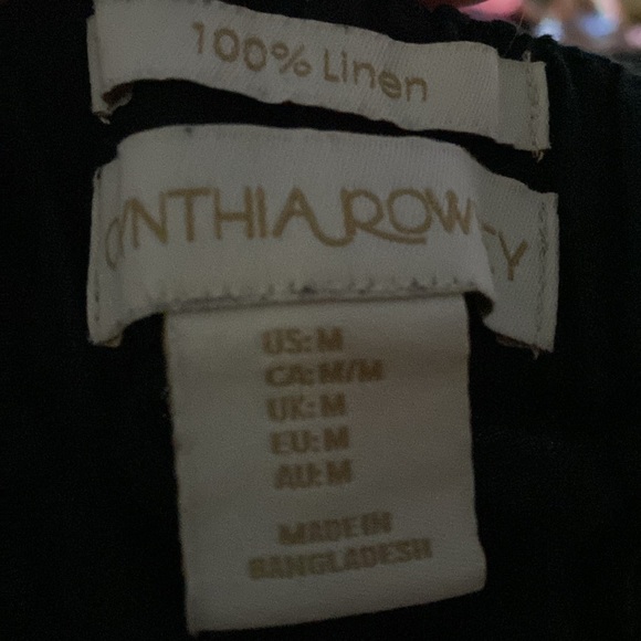 Cynthia Rowley -  black pants - 100% linen - elastic waist pants with pockets - Picture 2 of 2